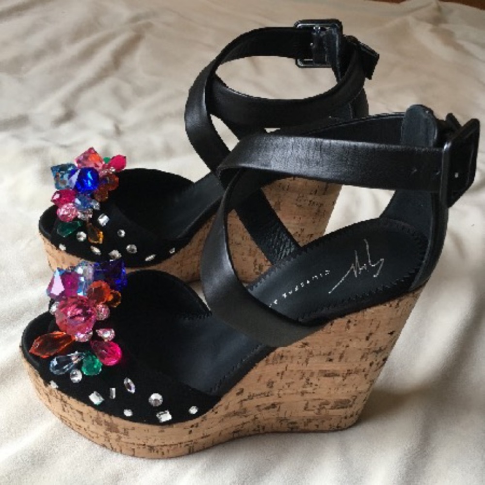 BRAND NEW! Giuseppe Zanotti - Roz 90 Wedge Sandals US 5 | IT 35 (NIB)